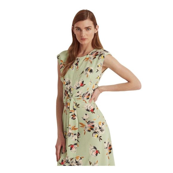 RALPH LAUREN Womens Green Lined Sleeveless Knee Length Shift Dress 12 - Picture 3 of 4